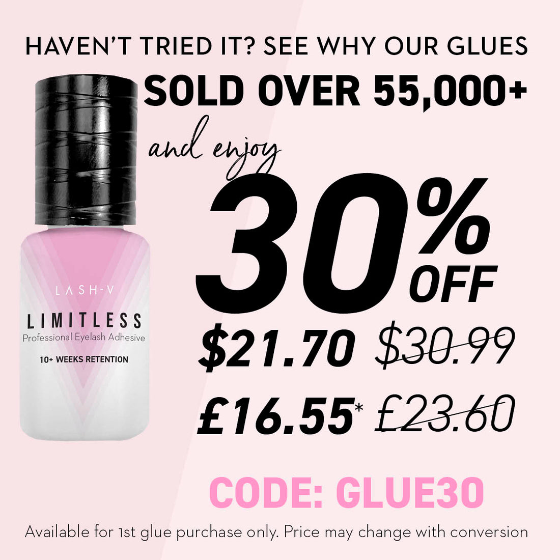 LIMITLESS Eyelash Adhesive - 2 Pack - One V Salon
