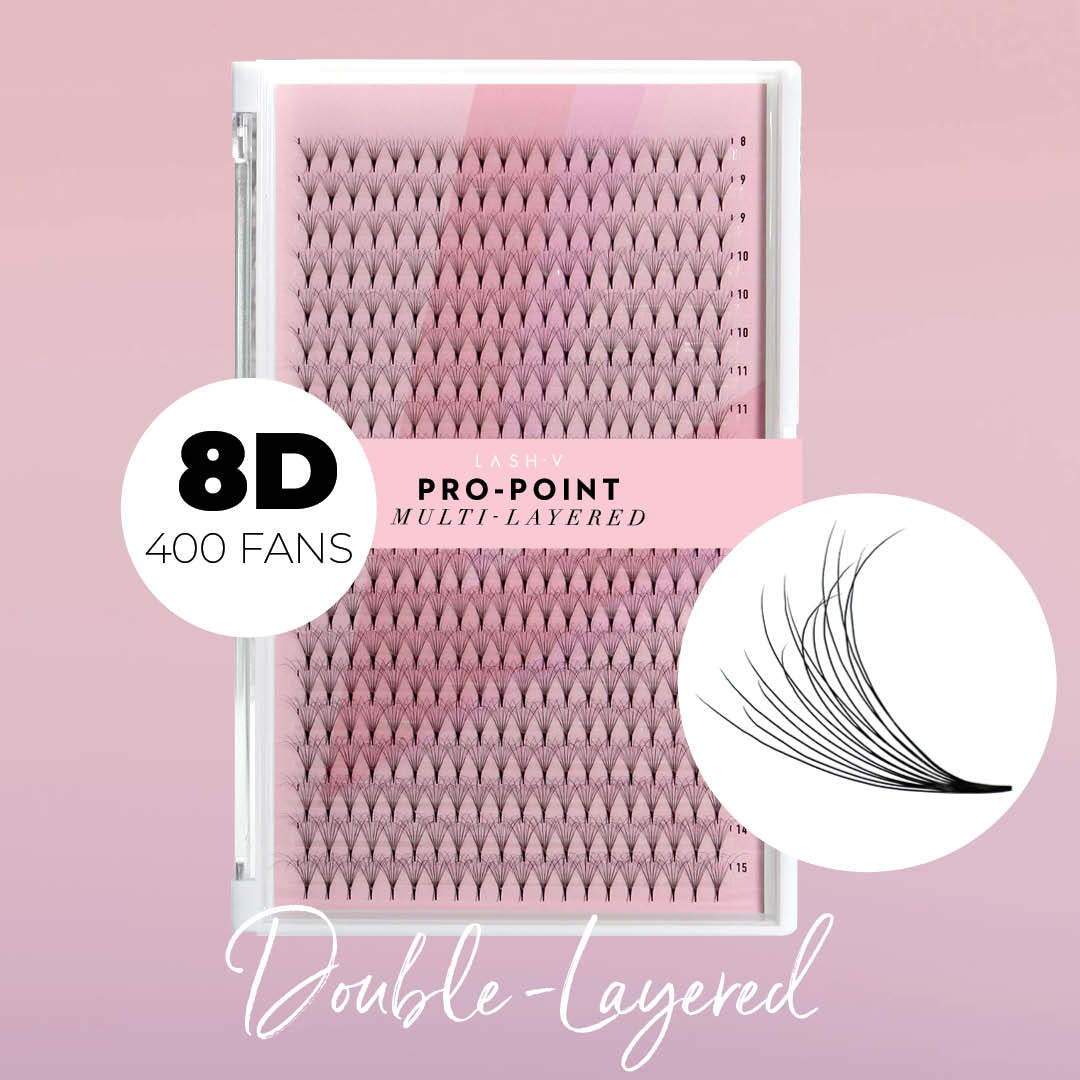 8D Pro-Point Double Layered Fans - 400 Fans - 0.05 - One V Salon