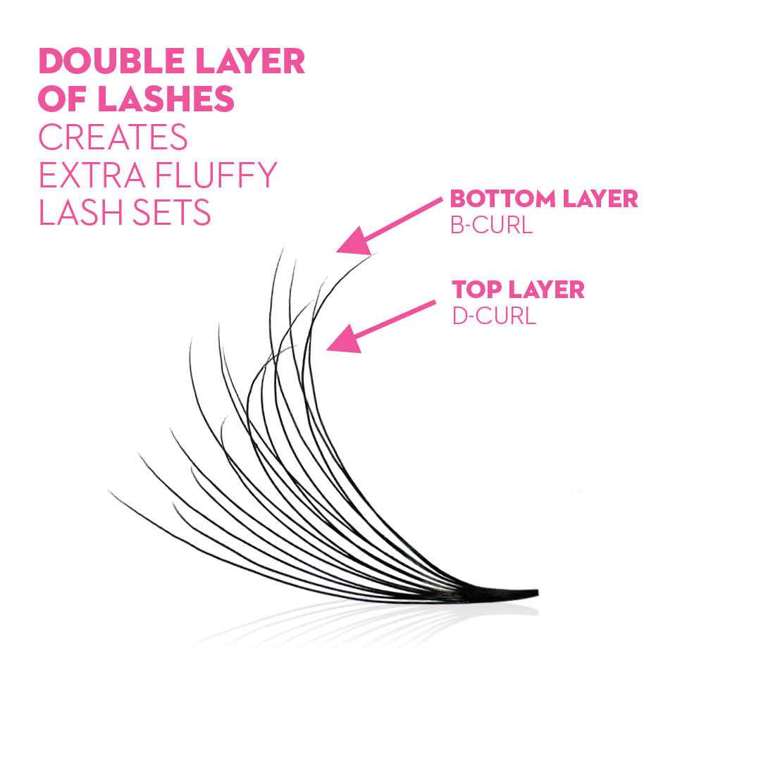 8D Pro-Point Double Layered Fans - 400 Fans - 0.05 - One V Salon