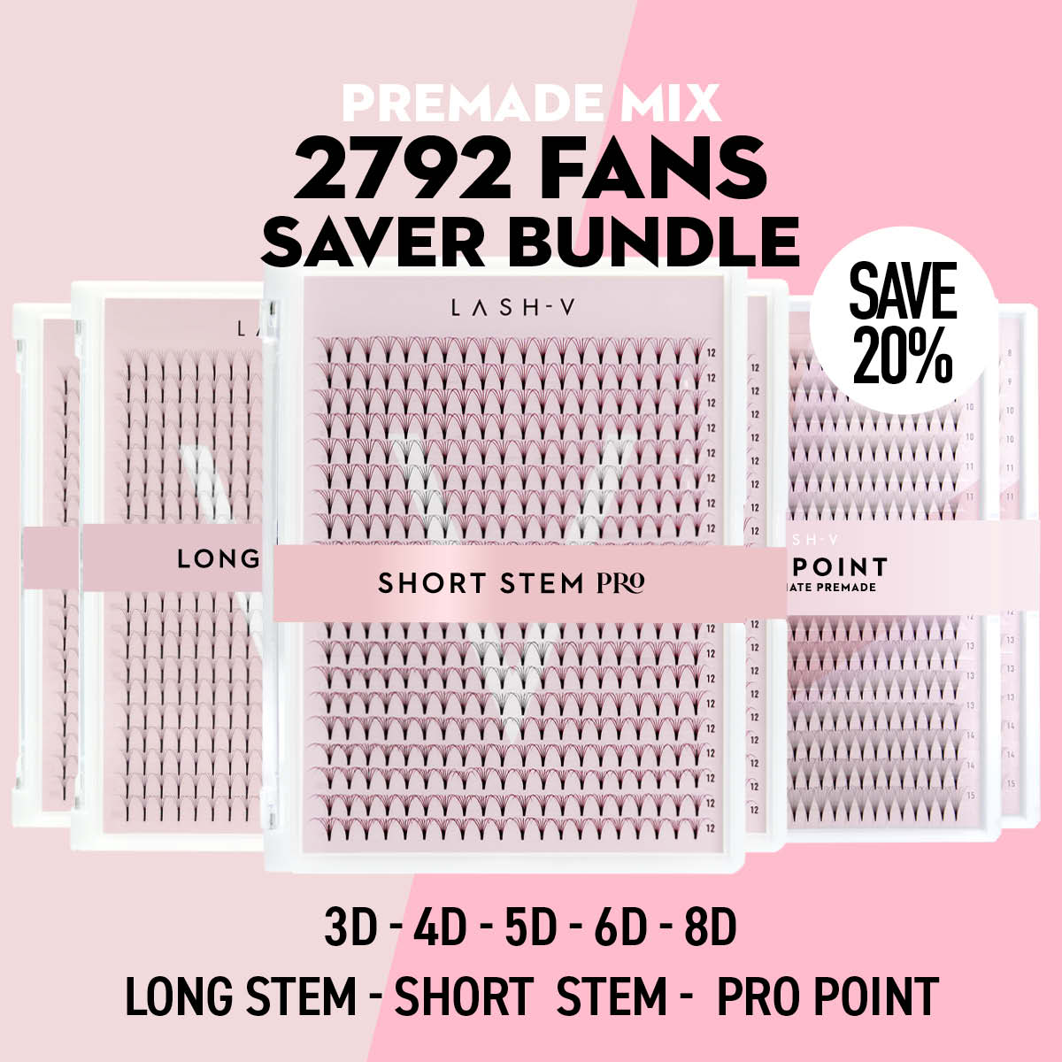 Premade Saver Bundle - X6 trays - 2792 fans - One V Salon
