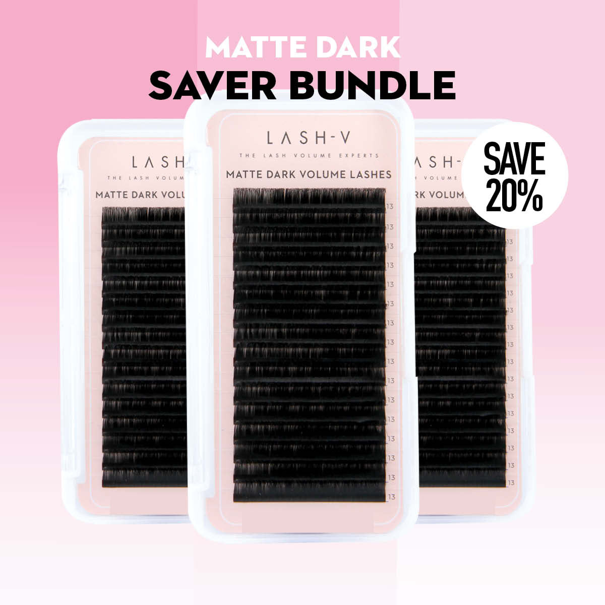 Matte Dark Volume Lashes Saver Bundle - x3 - 0.03/ 0.05/ 0.07 - One V Salon