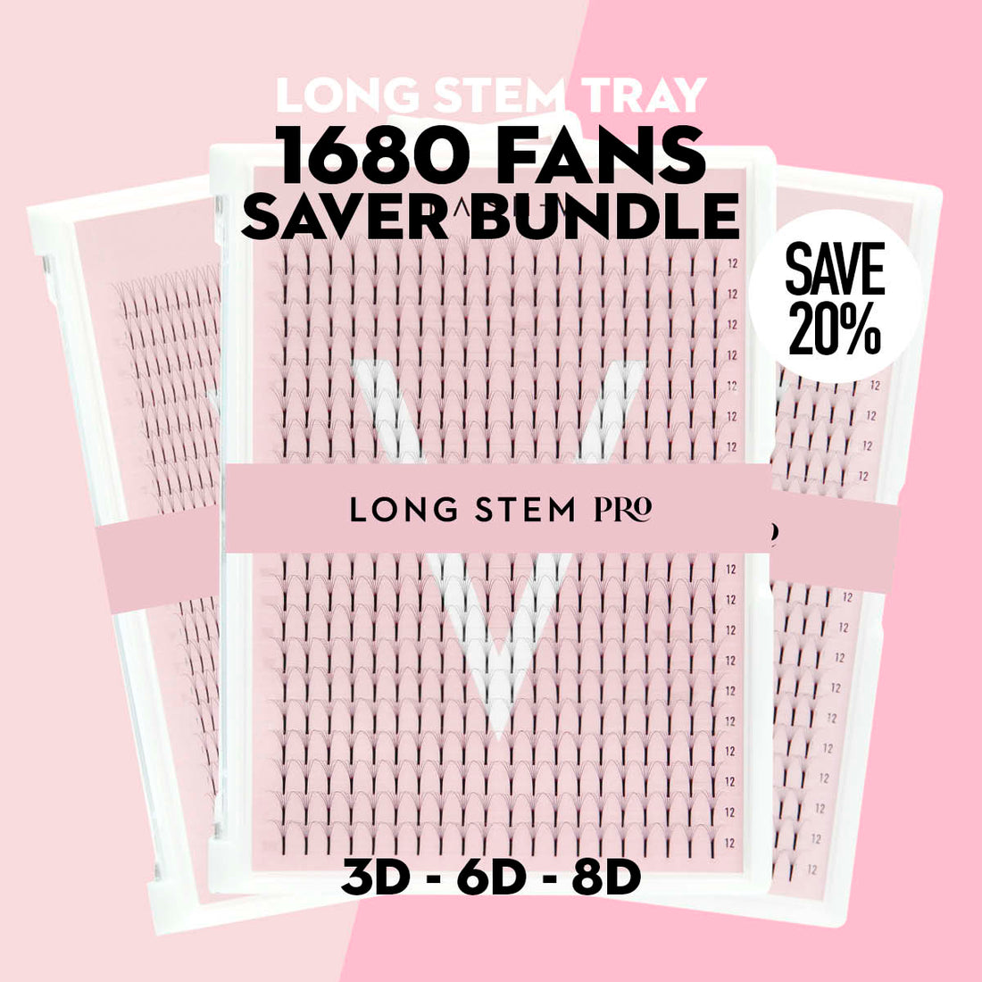Long Stem Pro Saver Bundle - x3 Trays - 1680 Fans - One V Salon