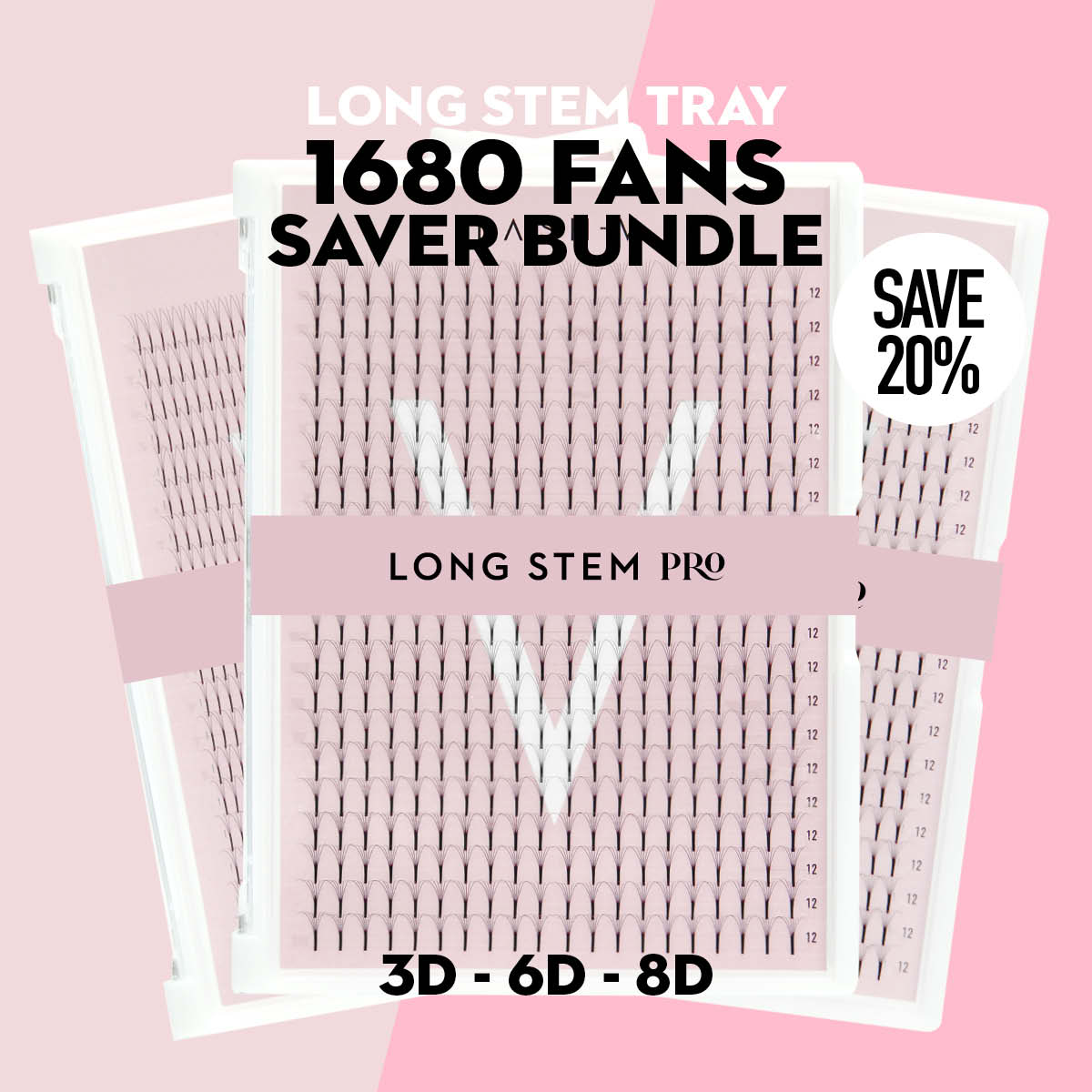 Long Stem Pro Saver Bundle - x3 Trays - 1680 Fans - One V Salon