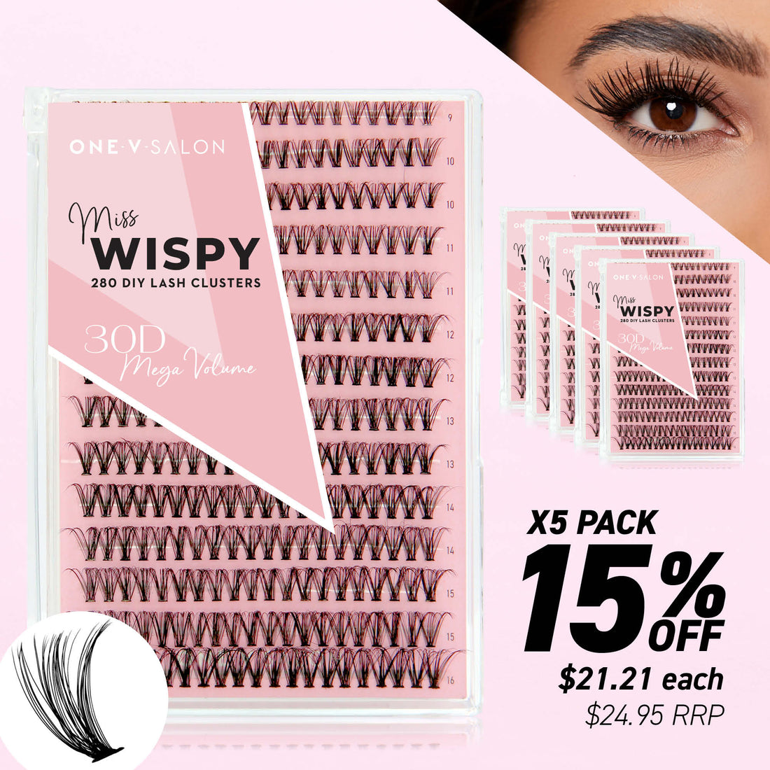 30D Mega Volume - 280 DIY Cluster Lashes (Bundle Pack) - One V Salon
