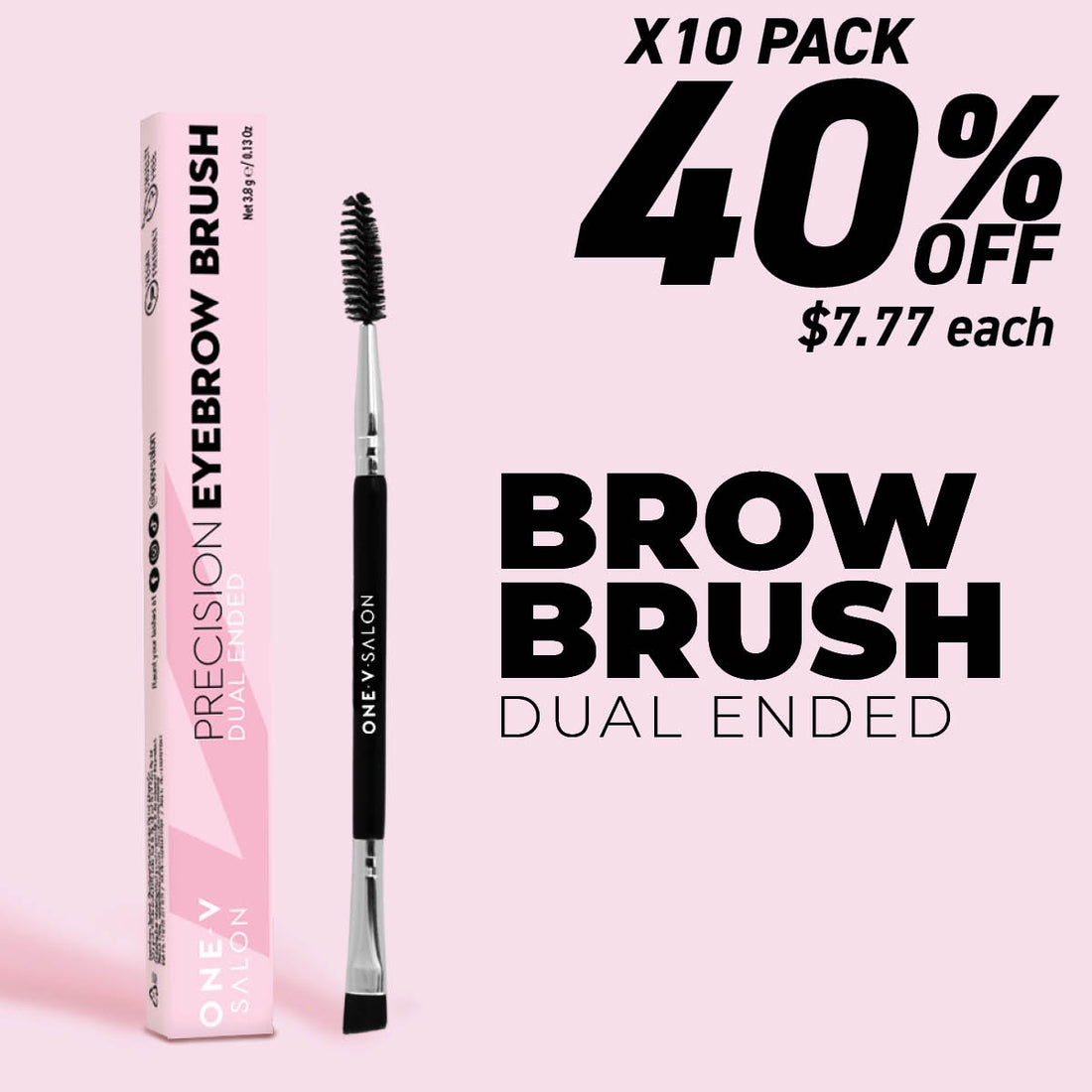 Precision Eyebrow Brush Dual Ended- Bundle Packs - One V Salon