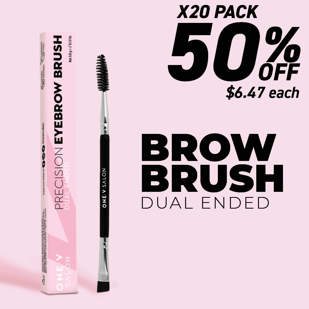 Precision Eyebrow Brush Dual Ended- Bundle Packs - One V Salon