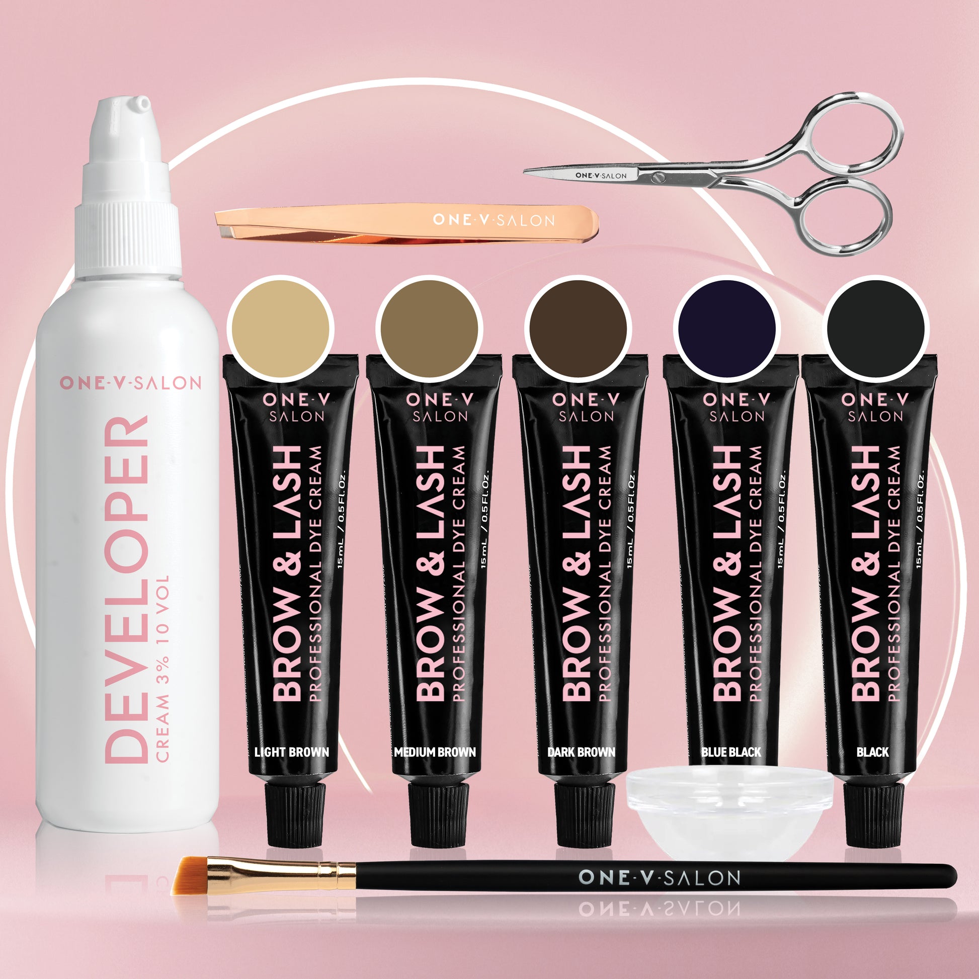 Brow & Lash Cream Dye Complete Combo Kit - One V Salon