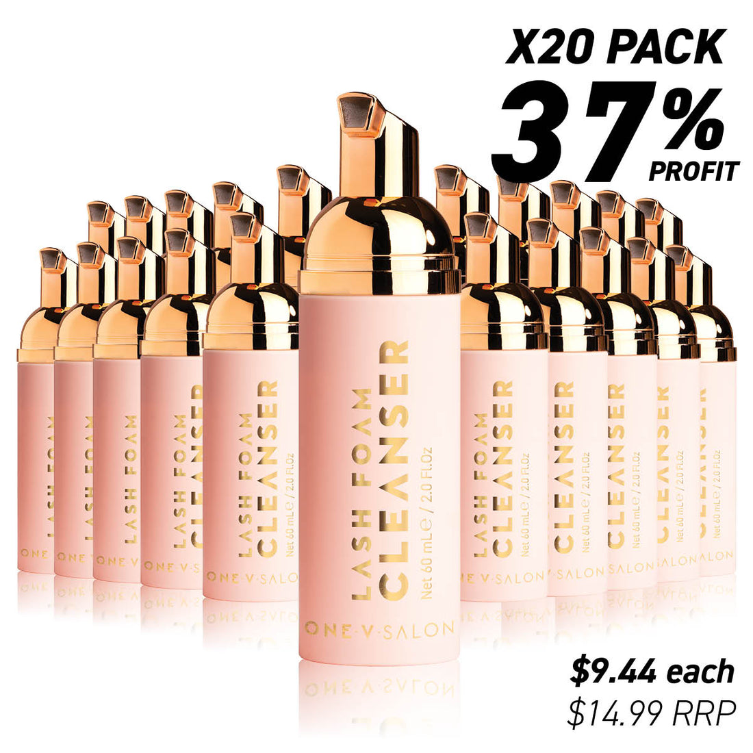 Eyelash Extension Shampoo Foam Cleanser Kit - (wholesale Bundle Packs) - One V Salon