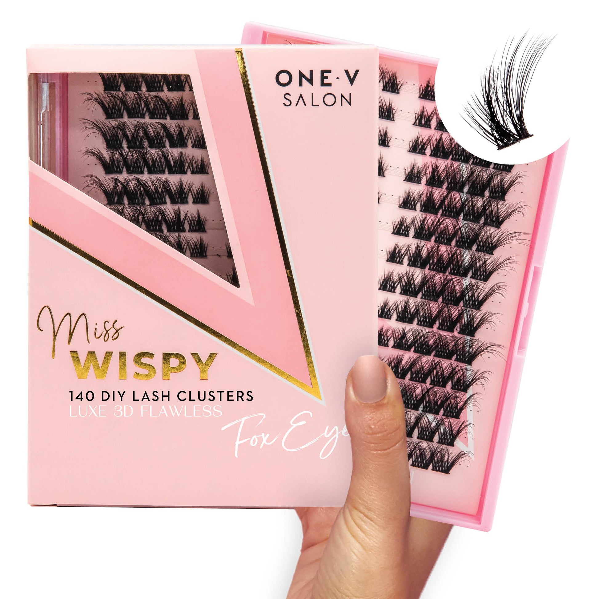 Luxe 3D Flawless - Fox Eye - 140 DIY Cluster Lashes Complete Kit (Bundle Pack) - One V Salon