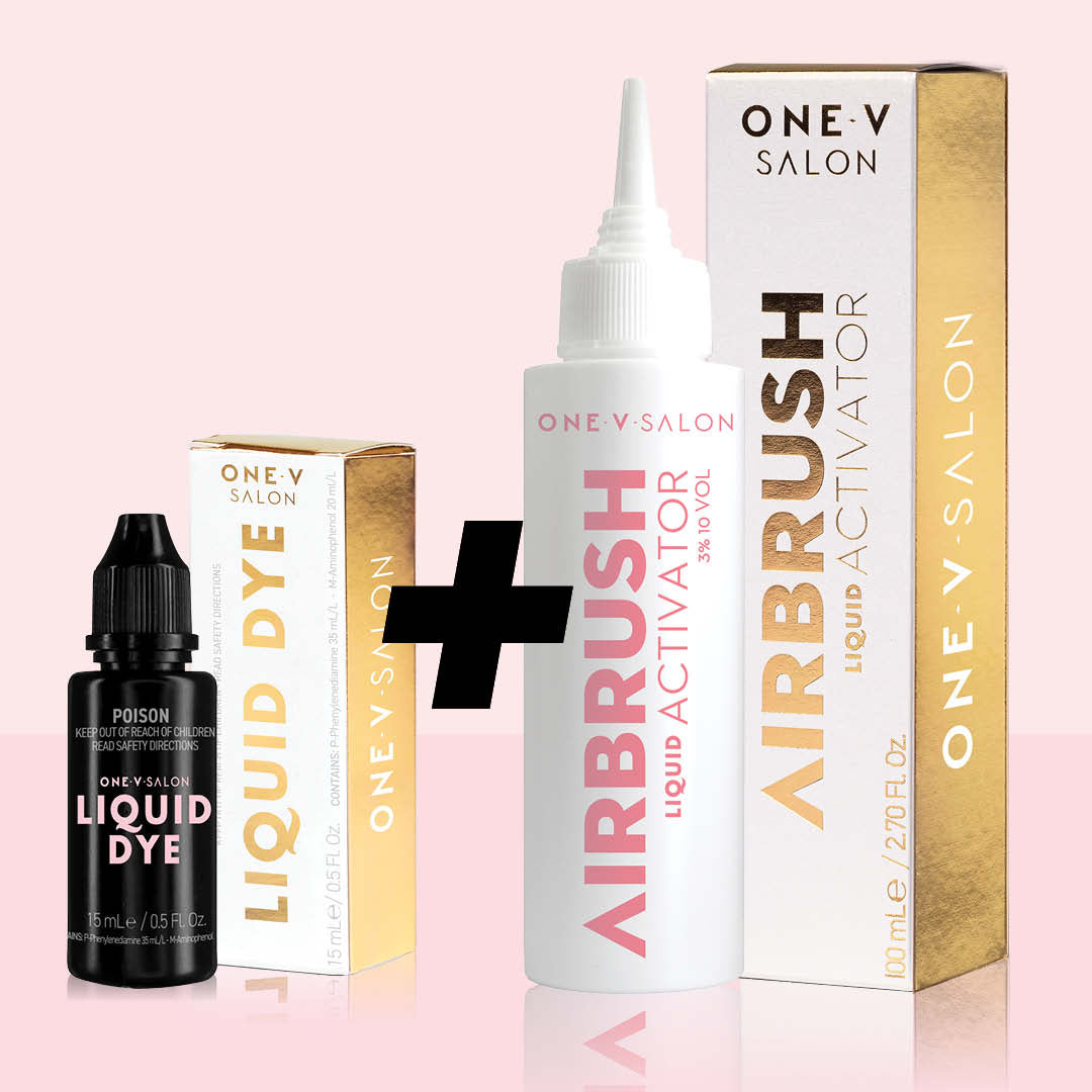 AIRBRUSH LIQUID ACTIVATOR 100ml + LIQUID DYE 15ml BUNDLE SAVER - One V Salon
