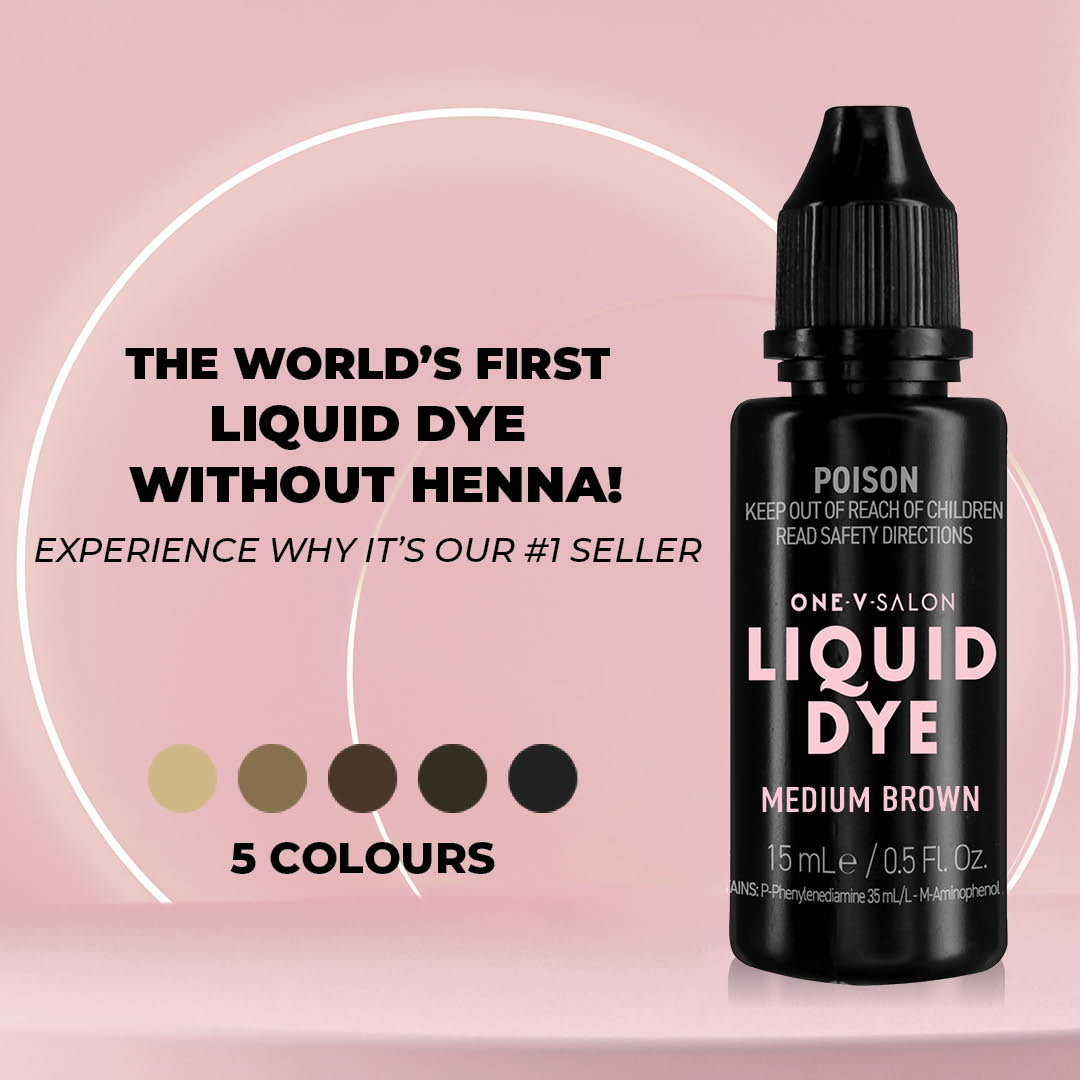 Brow Liquid Dye Complete Combo Kit - X5 colours - Airbrush Liquid Activator - One V Salon