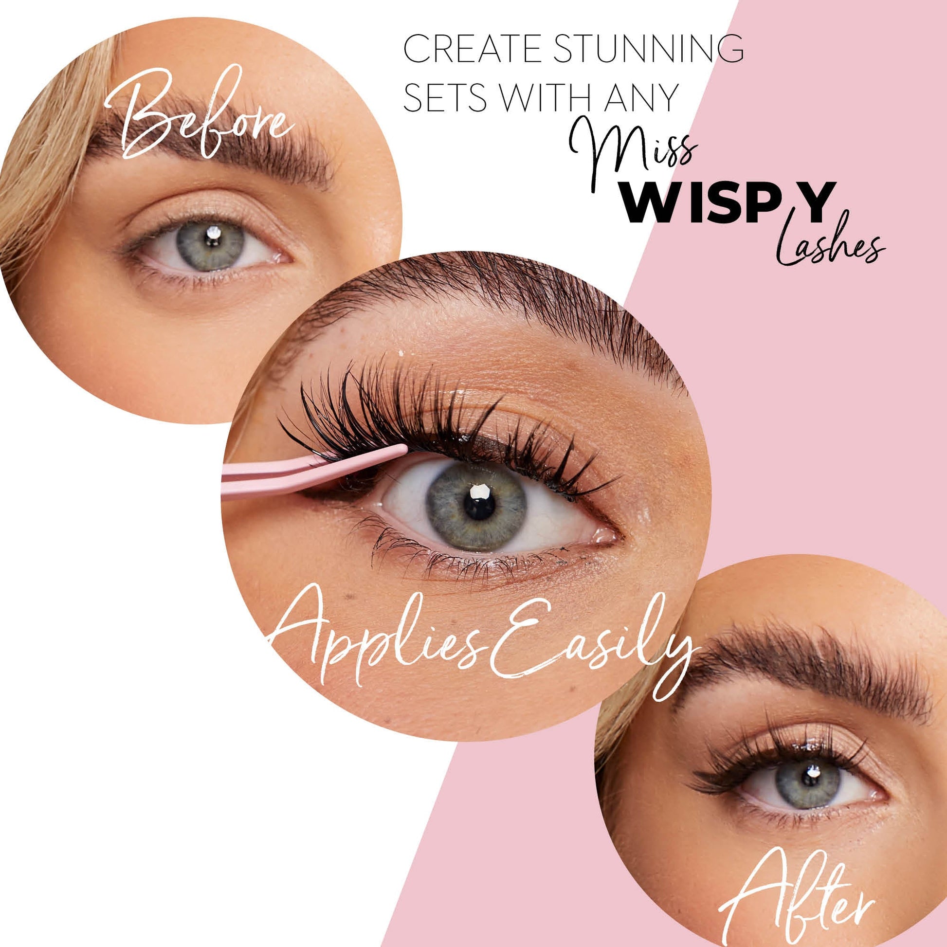 Miss Wispy Cluster Lashes - Applicator Tweezer - Bundle Packs - One V Salon
