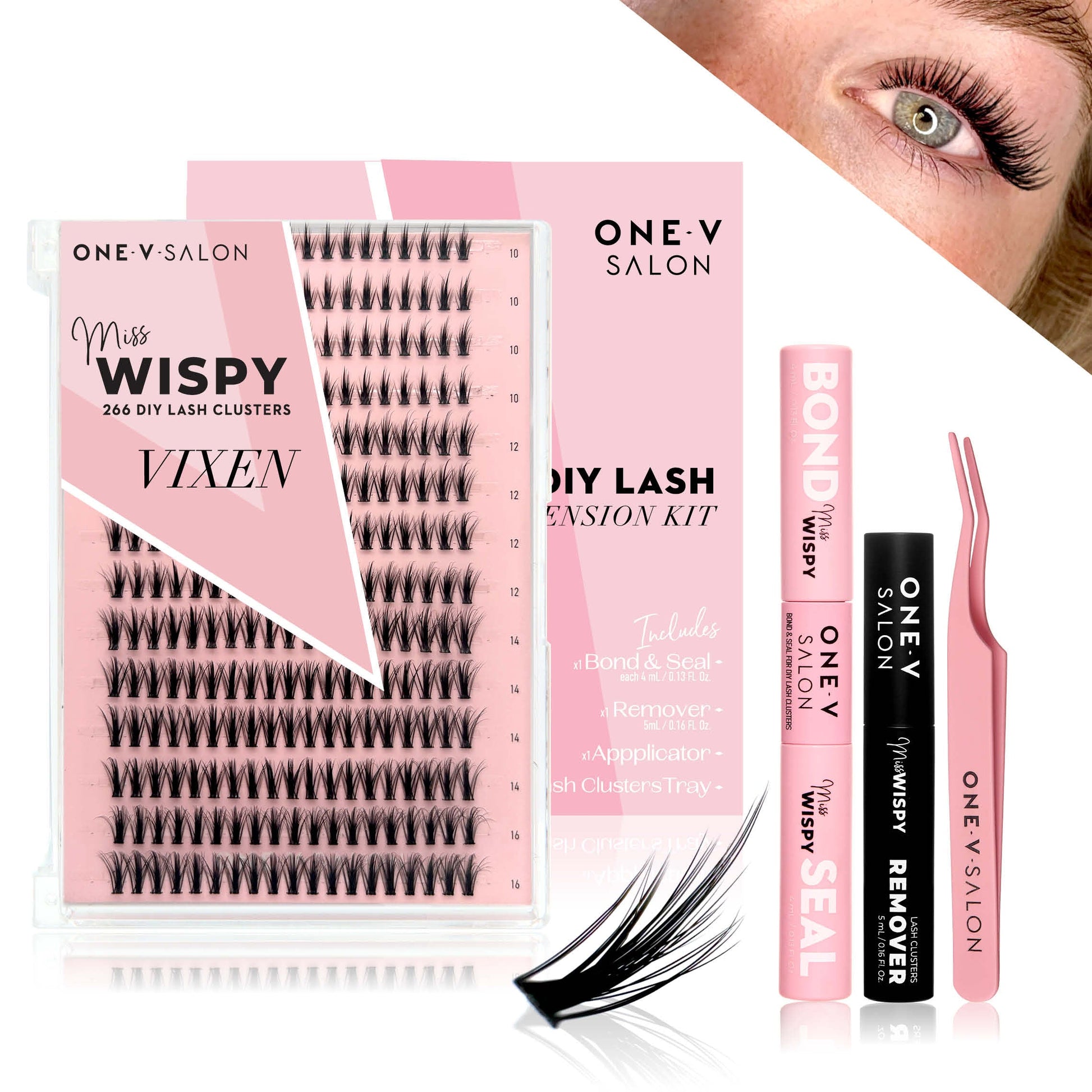 Miss Wispy Cluster Lashes - Vixen Complete Kit - One V Salon