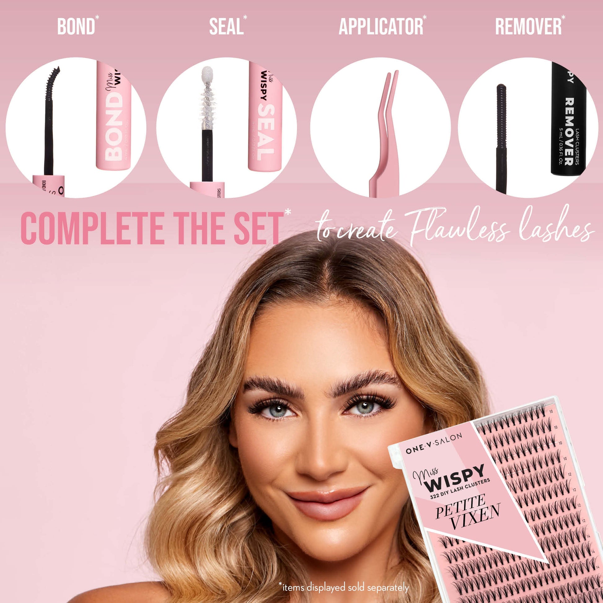 Miss Wispy Cluster lashes - Petite Vixen - 322 cluster lashes - One V Salon