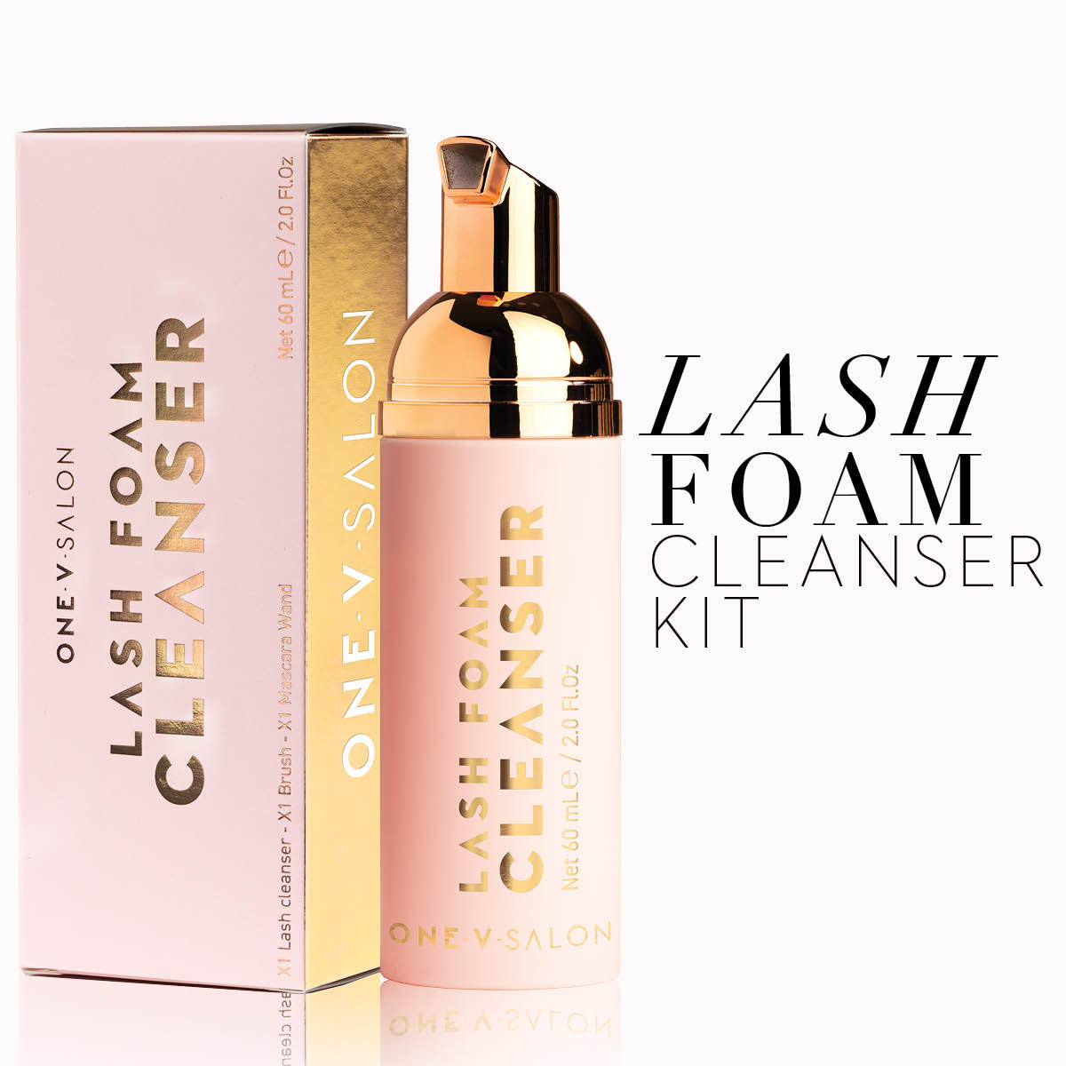 Lash Foam Cleanser Kit - Lash Cleanser + Lash Brush + Mascara Wand . - One V Salon