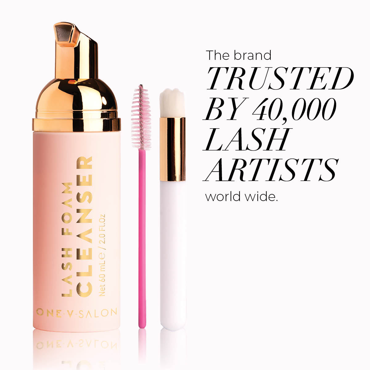 Lash Foam Cleanser Kit - Lash Cleanser + Lash Brush + Mascara Wand . - One V Salon
