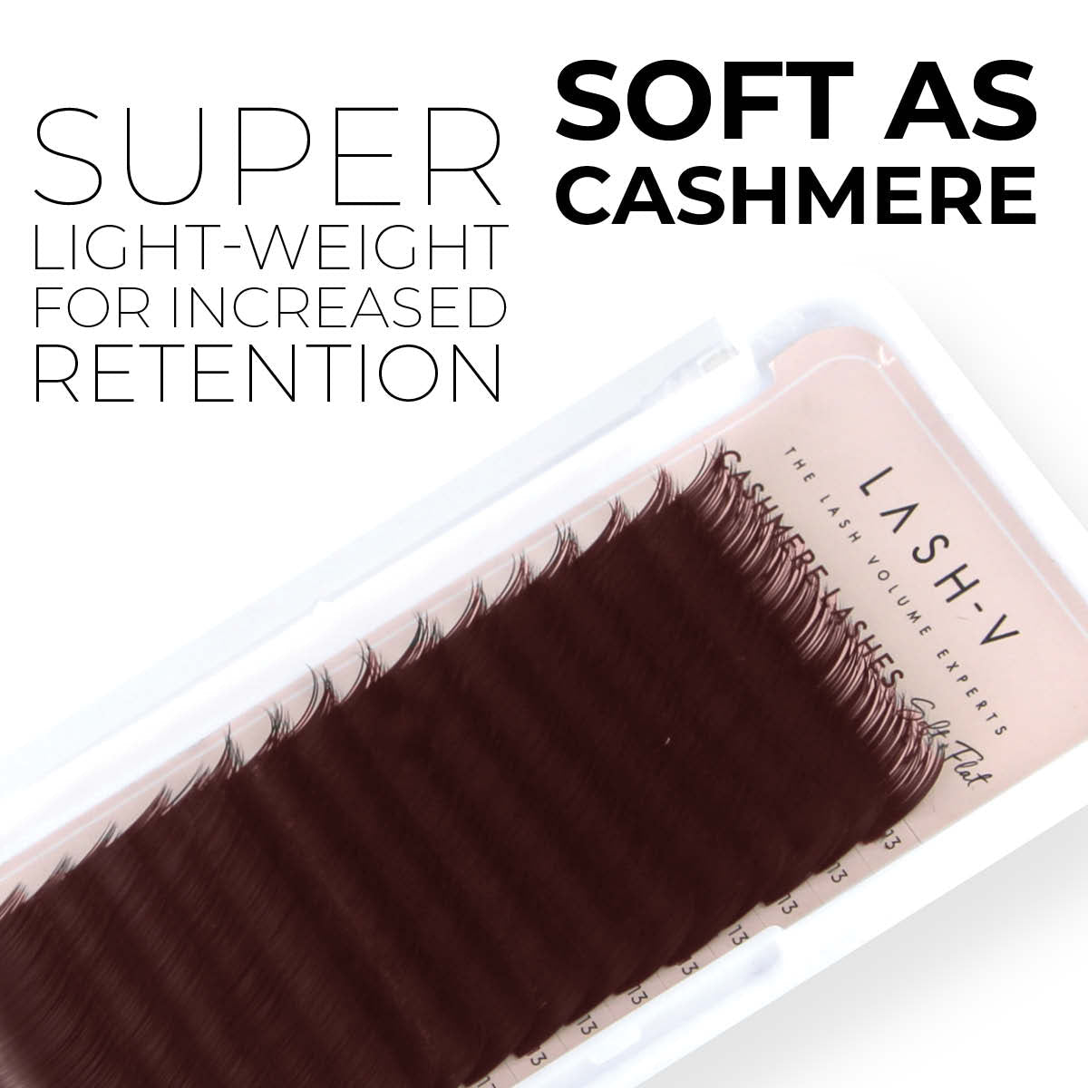 Cashmere Soft Flat Lashes - 0.20 - C Curl Dark Brown - One V Salon