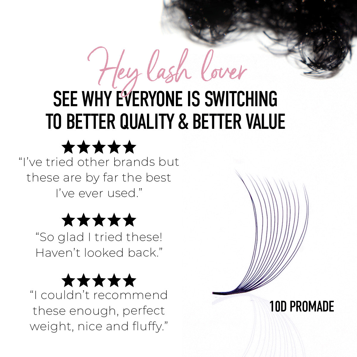 Sample Promade Lash Fans - 50 Loose Fans - One V Salon