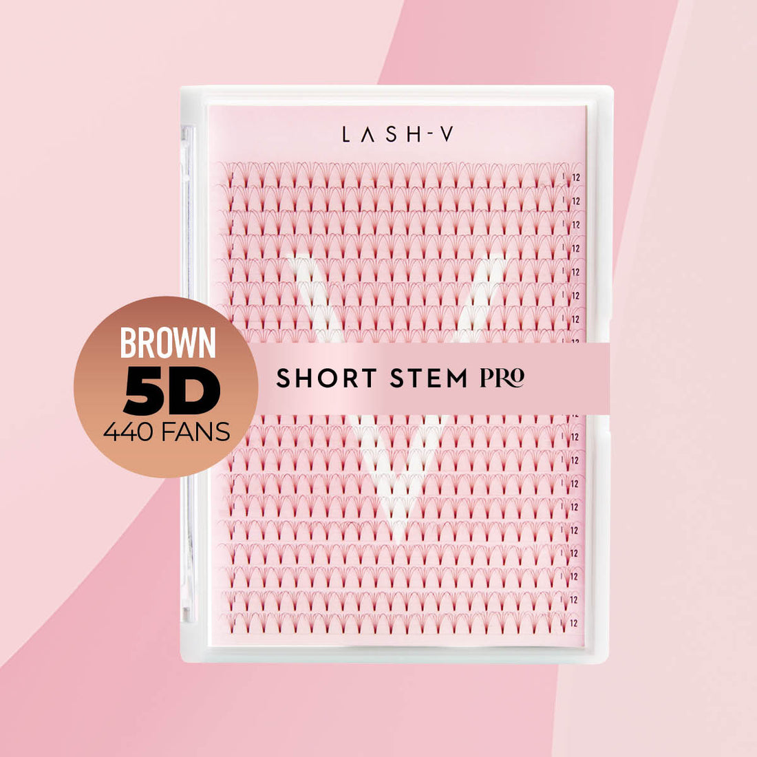 5D Short Stem Pro - Brown 440 Premade Fans - One V Salon