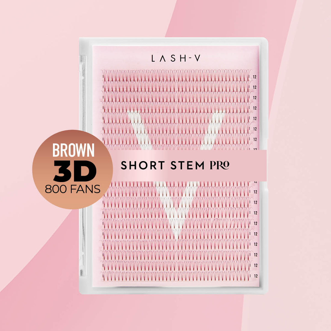 3D Short Stem Pro - Brown 800 Premade Fans - One V Salon