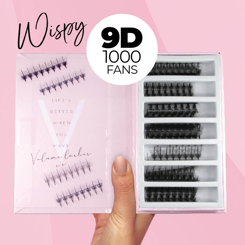 9D Promade Wispy Ultra-speed - 1000 Fans - One V Salon