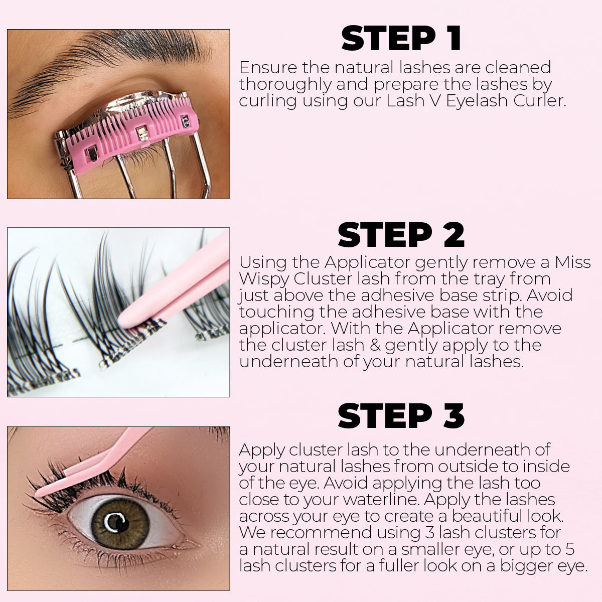 Miss Wispy Cluster Lashes - No Glue - 30 Clusters . - One V Salon