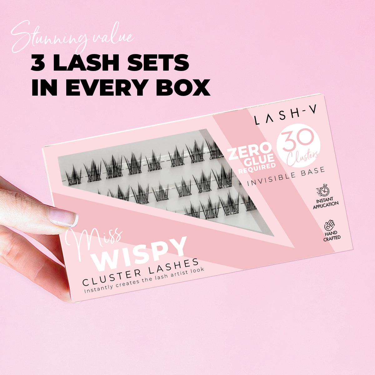 Miss Wispy Cluster Lashes - No Glue - 30 Clusters . - One V Salon