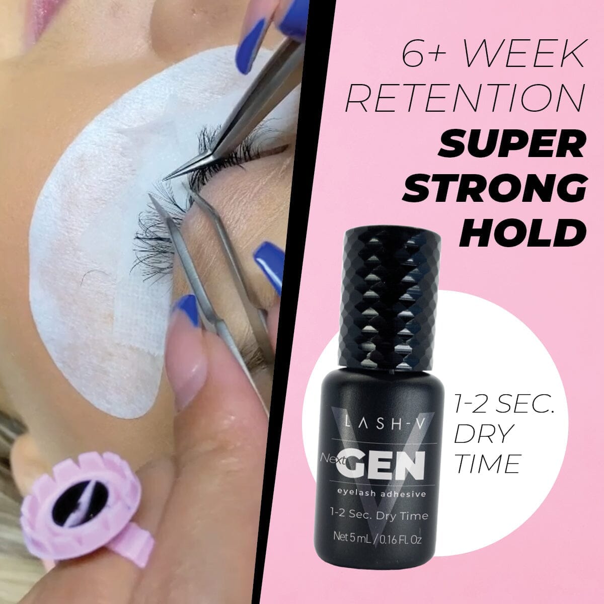 Next Gen Eyelash Adhesive - Best Lash Extensions Glue - Lash Supplies - 2 Pack - One V Salon