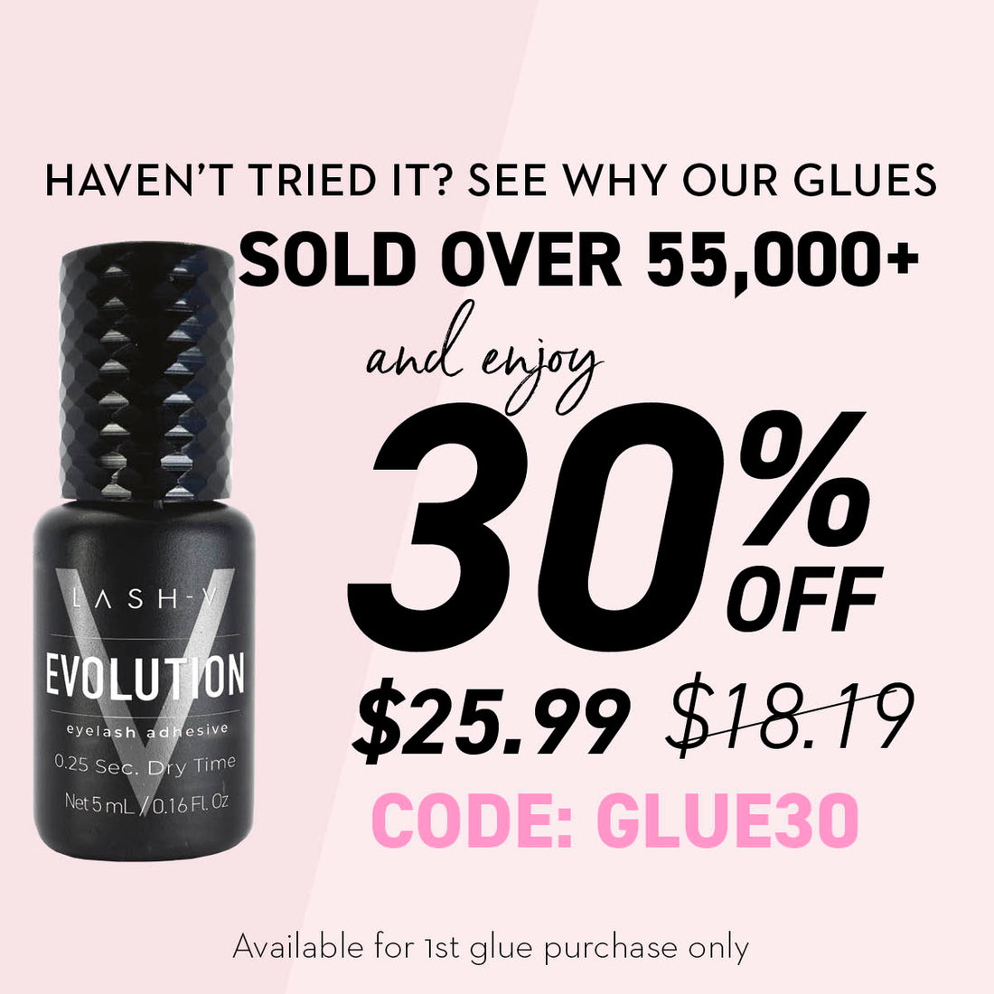 Evolution Super Fast Eyelash Adhesive - Best Lash Extensions Glue - Lash Supplies - 2 Pack - One V Salon