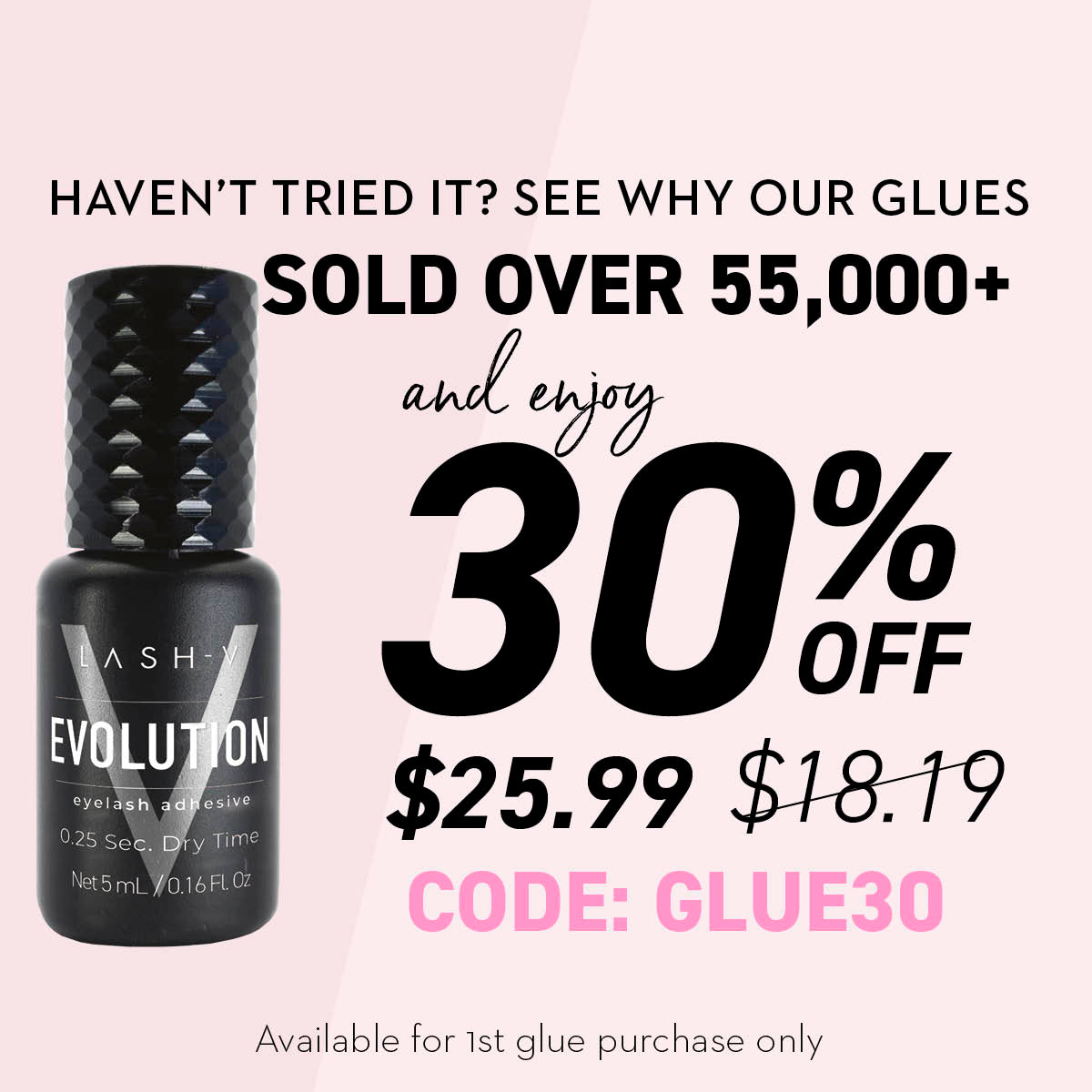 Evolution Super Fast Eyelash Adhesive - Best Lash Extensions Glue - Lash Supplies - One V Salon