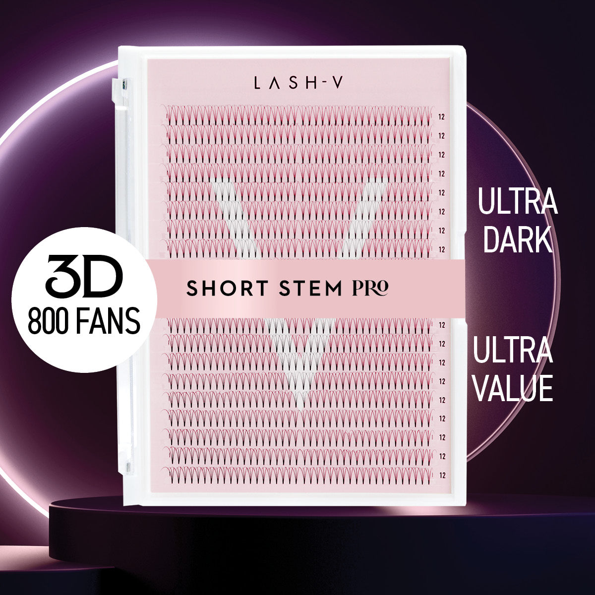 3D Short Stem Pro - Ultra Dark Fans - One V Salon