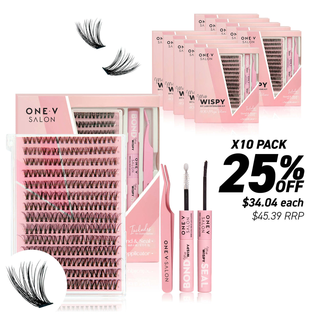 DIY Lash Cluster Combo Kits - 40D (Bundle Pack) - One V Salon