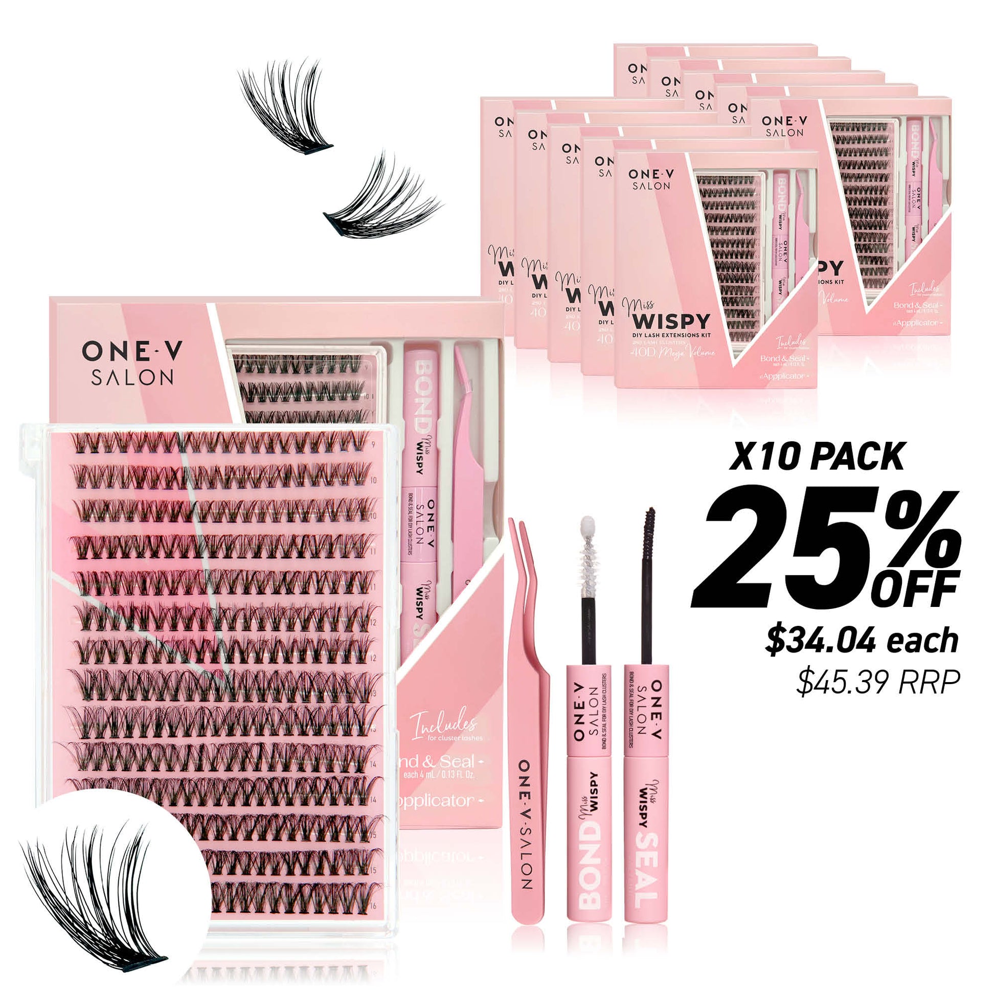 DIY Lash Cluster Combo Kits - 40D (Bundle Pack) - One V Salon