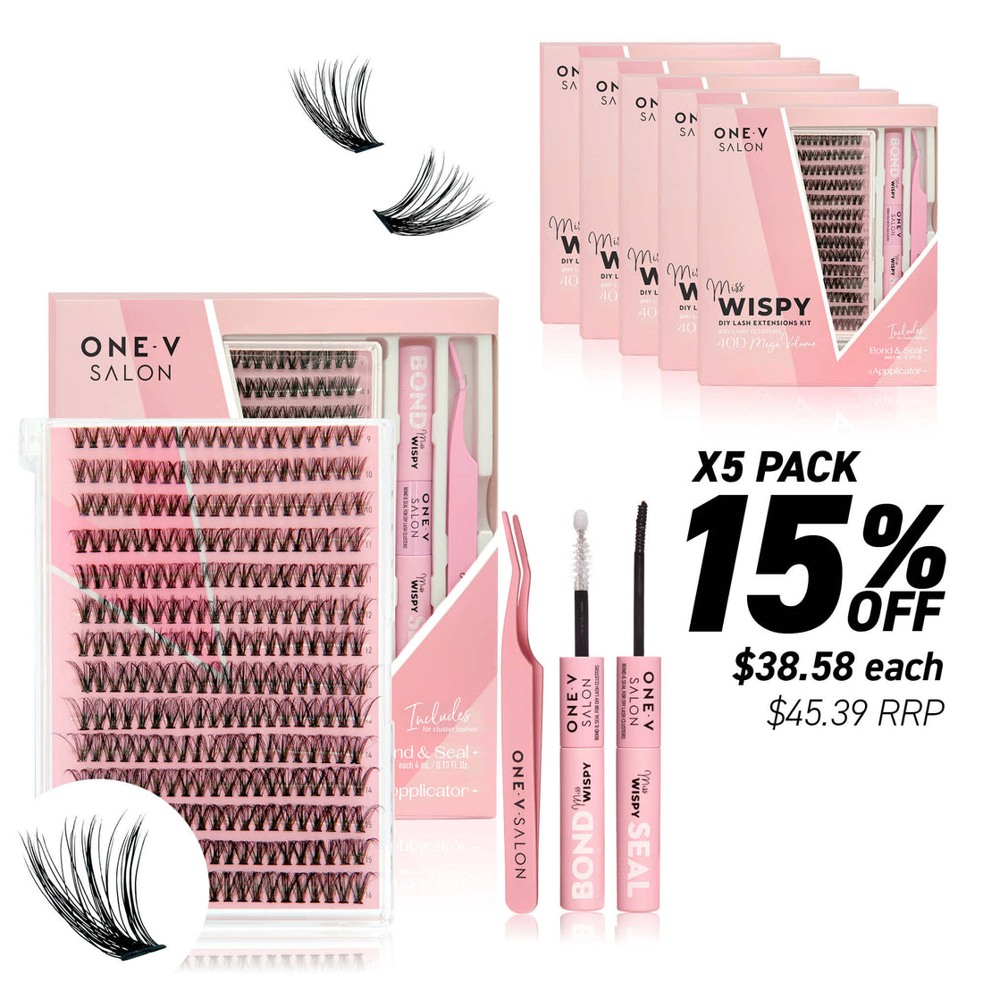 DIY Lash Cluster Combo Kits - 40D (Bundle Pack) - One V Salon