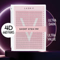 4D Short Stem Pro - Ultra Dark Premade Fans - One V Salon
