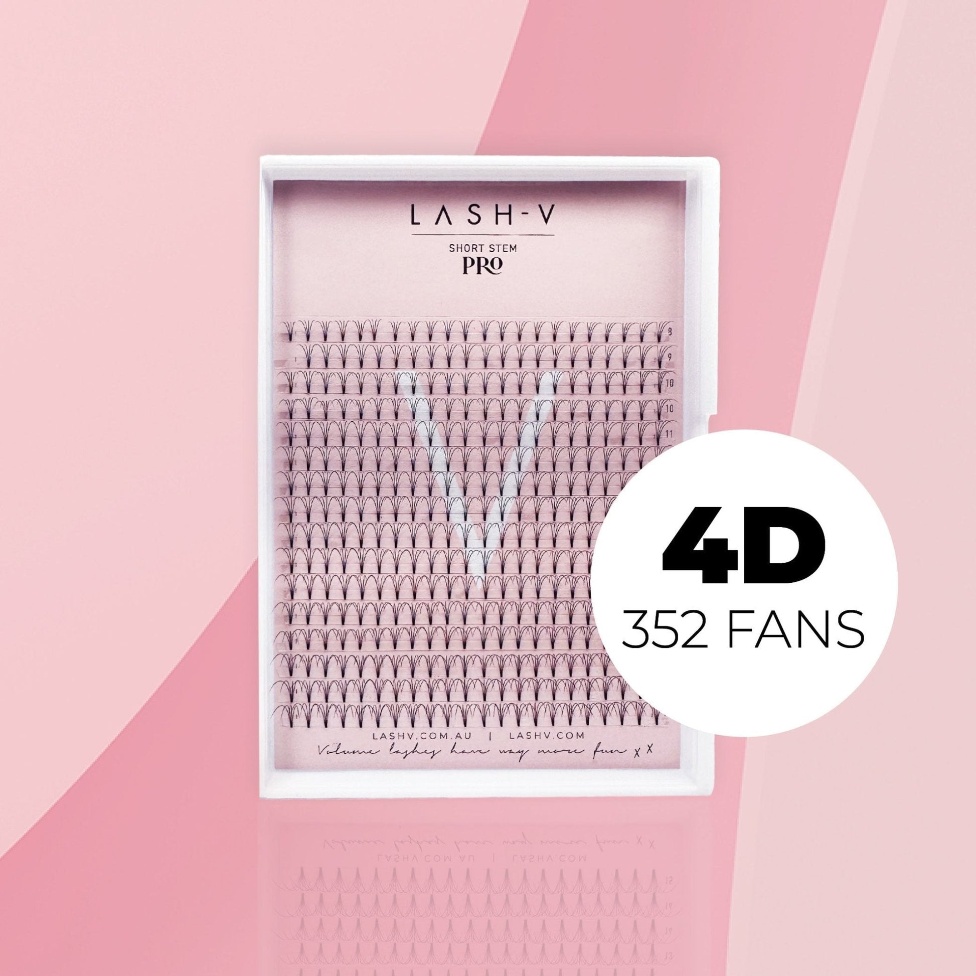 4D Short Stem Pro - Ultra Dark Premade Fans - One V Salon
