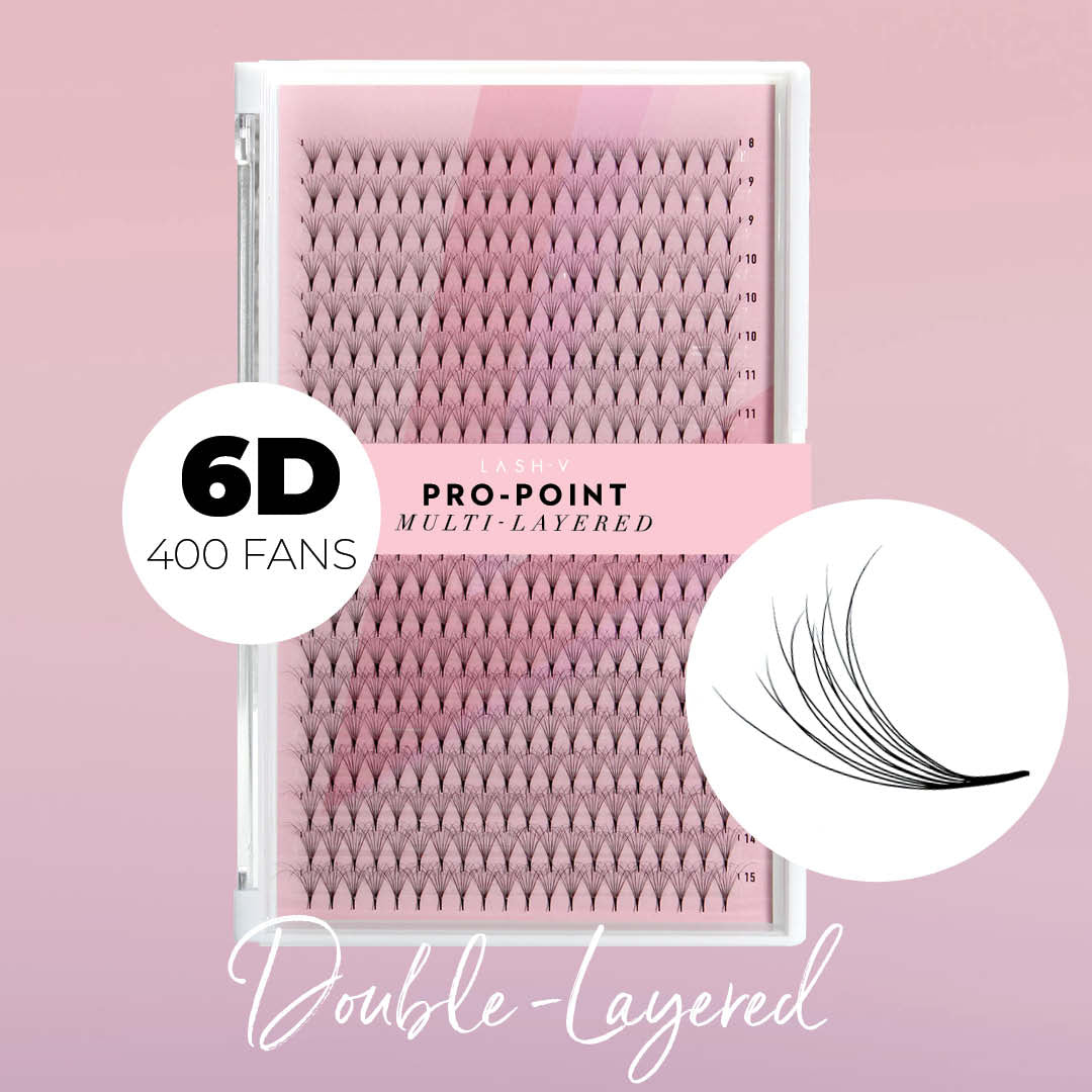 6D Pro-Point Double Layered Fans - 400 Fans - 0.05 - One V Salon