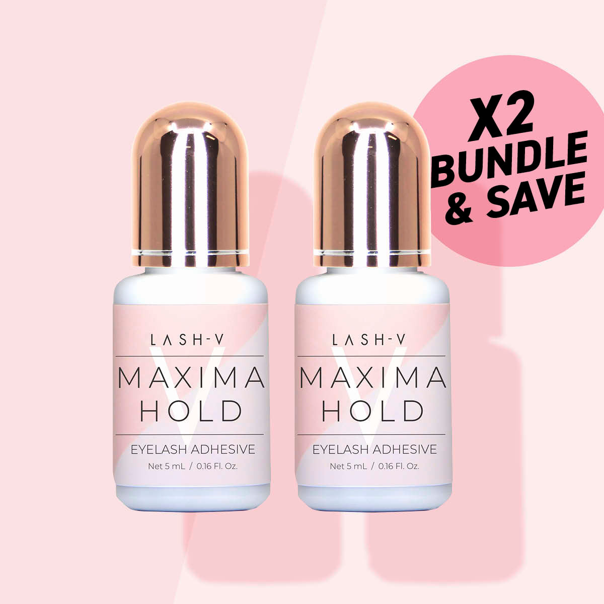 Adhesive Glue - Maxima Hold - Best Eyelash Extensions Glue - Lash Supplies - 2 Pack - One V Salon