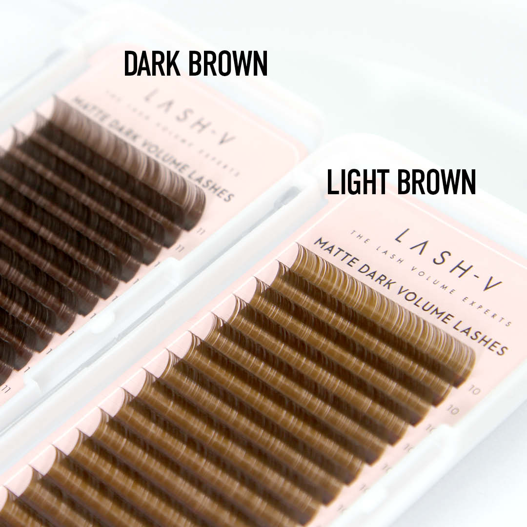 Brown Lashes Saver Bundle - x4 Trays - Matte Dark/Short Stem/Pro-point - One V Salon