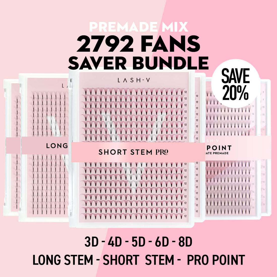 Premade Saver Bundle - X6 trays - 2792 fans - One V Salon