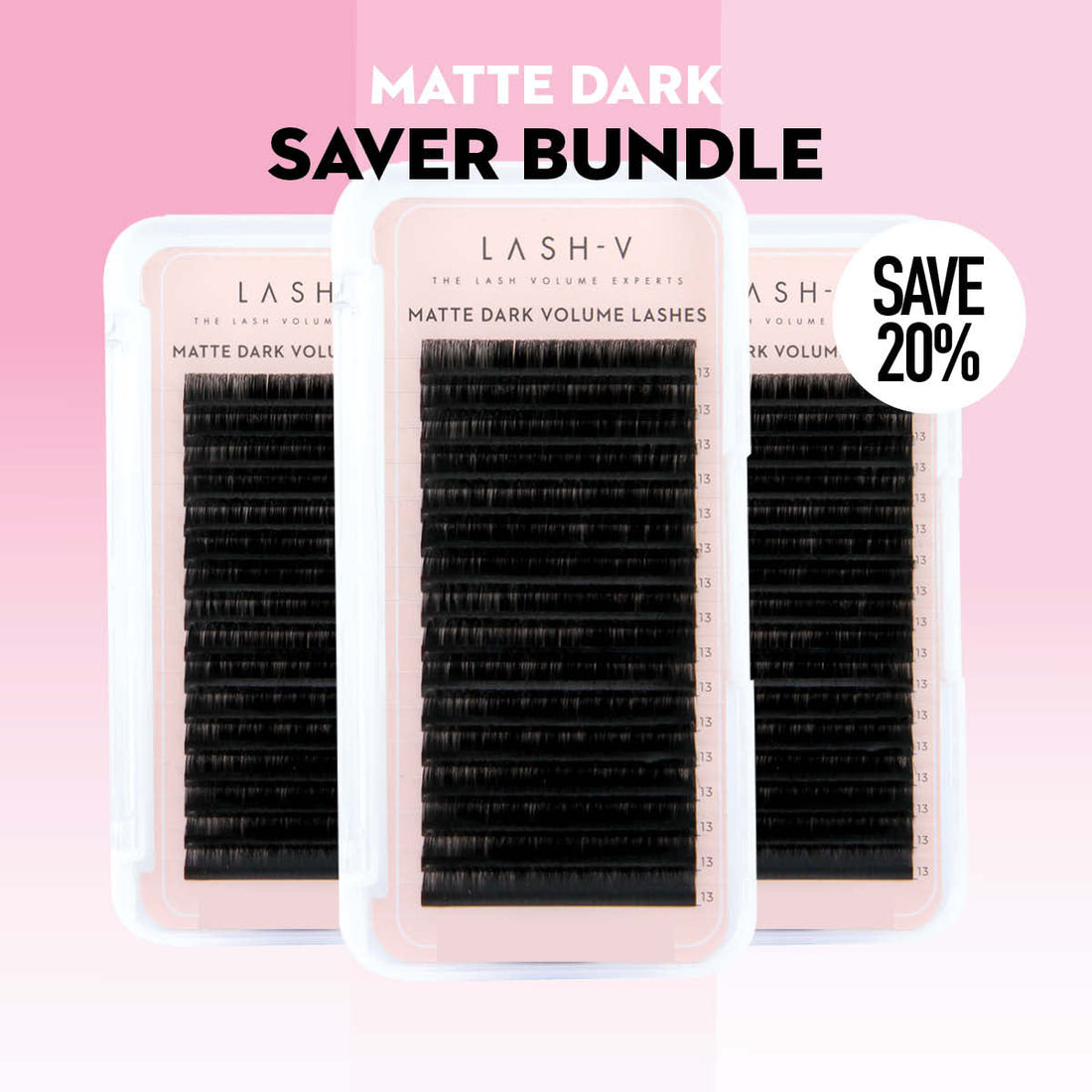Matte Dark Volume Lashes Saver Bundle - x3 - 0.03/ 0.05/ 0.07 - One V Salon