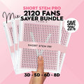 Short Stem Pro Saver Bundle - X4 trays - 2120 Premade fans - One V Salon
