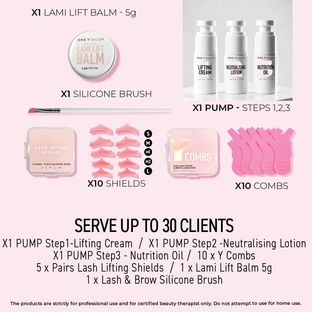 Brow Lamination & Lash Lift Professional Pump Complete Combo Kit - One V Salon