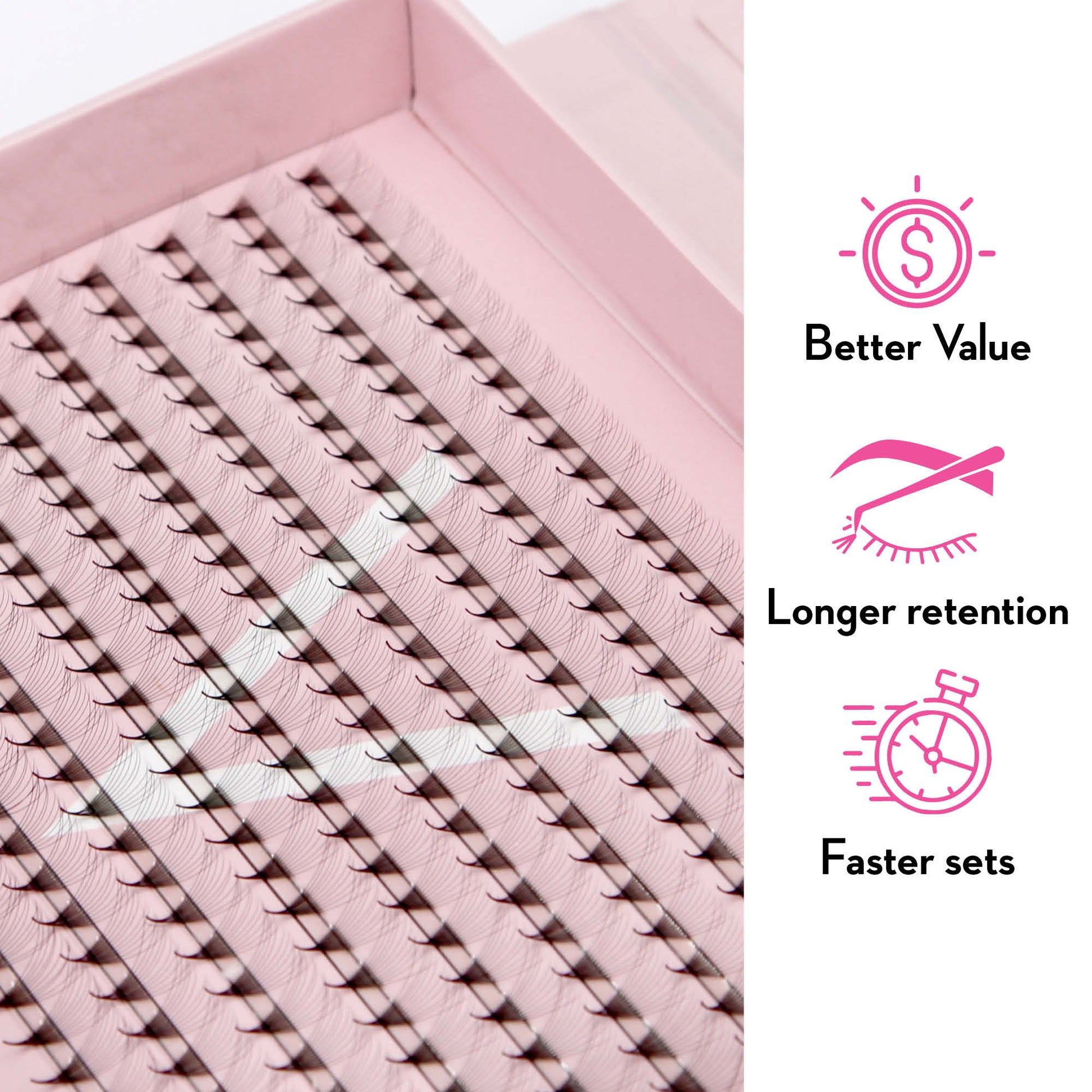 10D Promade Fans NEW XXL Tray 500 - Premade Volume Fans - One V Salon