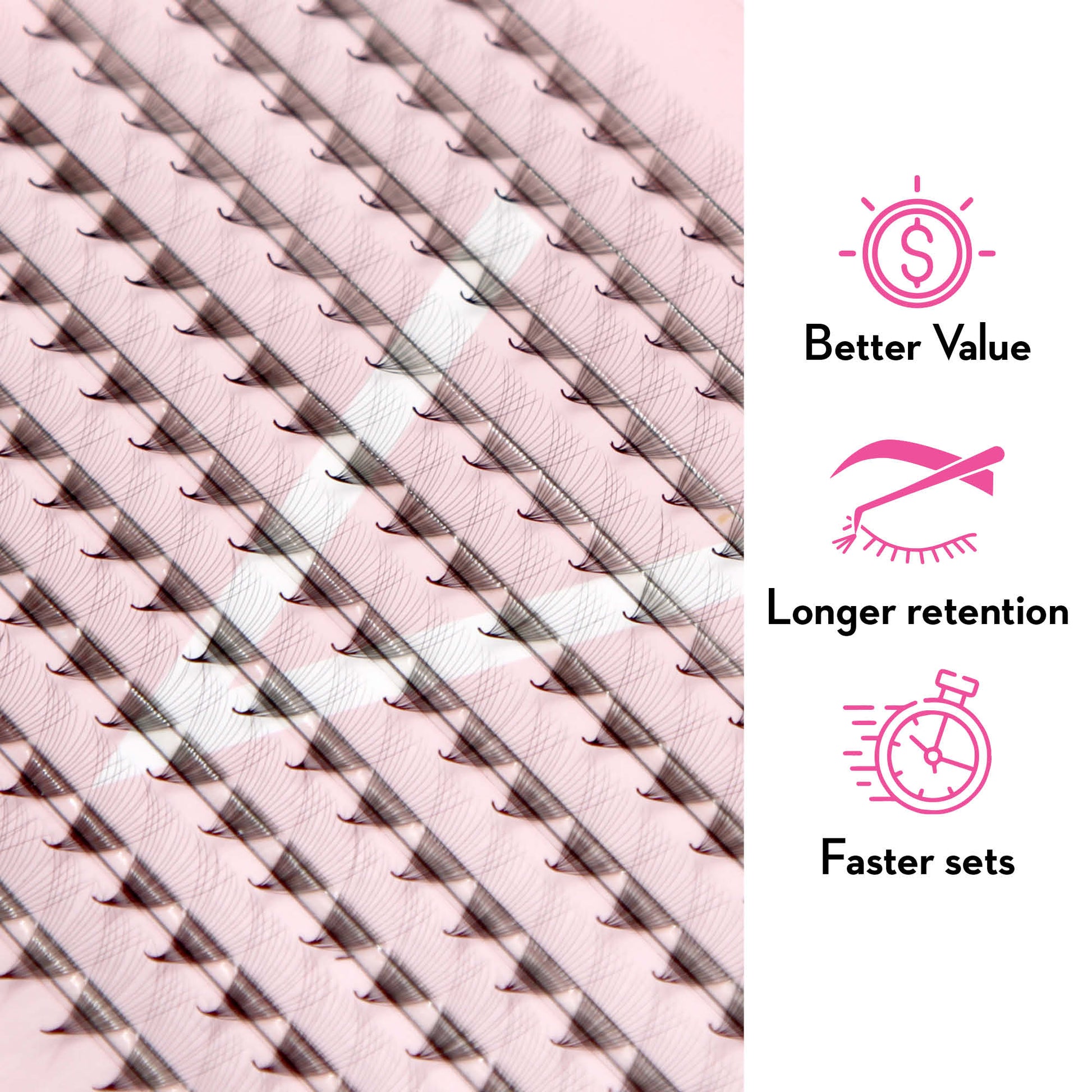 14D Promade Fans NEW XXL Tray 400 - Premade Volume Fans - One V Salon