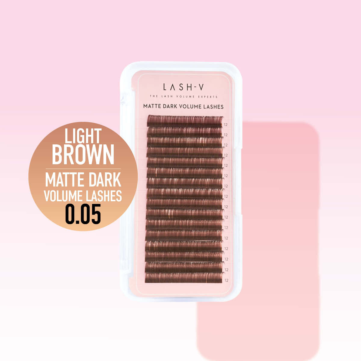 Matte Dark Volume - Light Brown Lashes - 0.05 - One V Salon