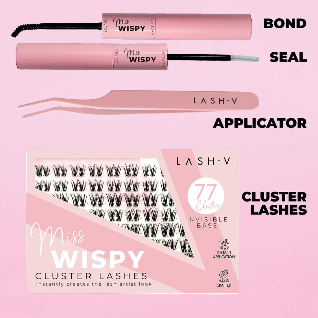 Miss Wispy Cluster Lashes - 77 Clusters Style 4 Double Wispies Combo Kit - One V Salon