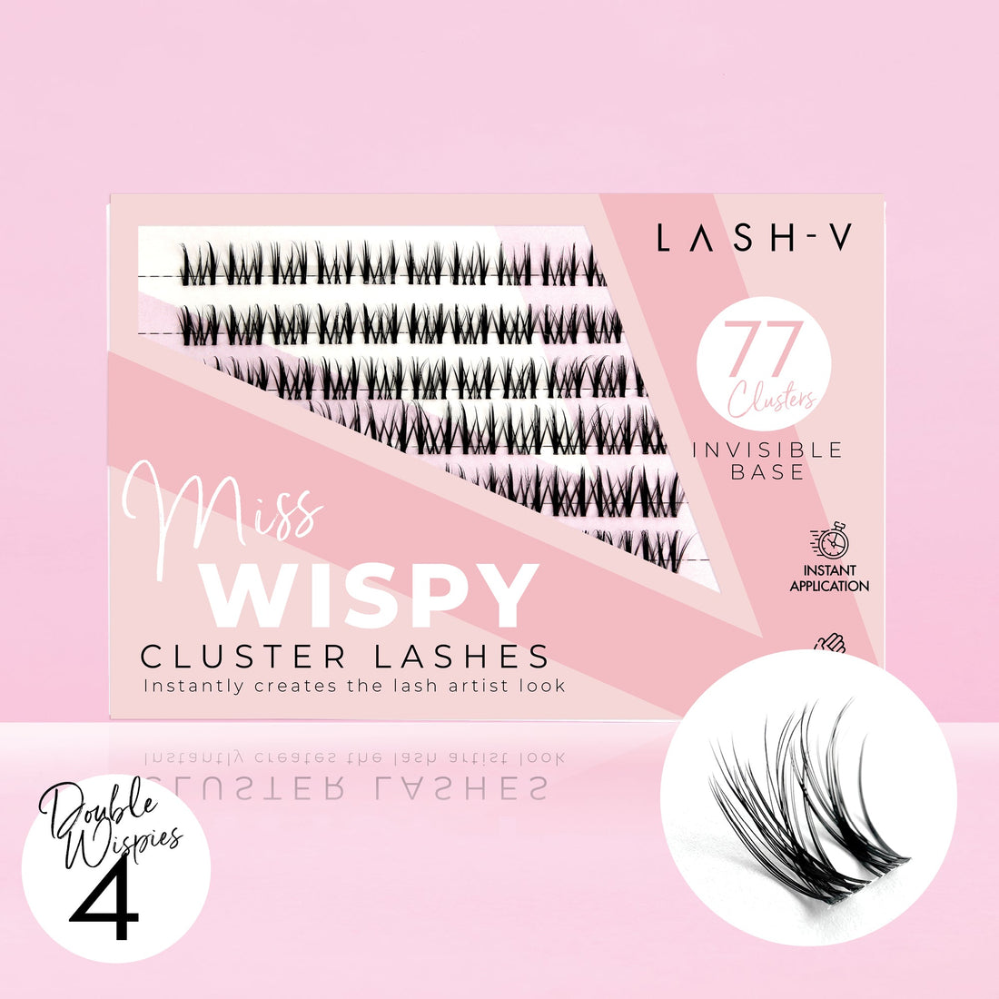 Miss Wispy Cluster Lashes - 77 Clusters Style 4 Double Wispies Combo Kit - One V Salon