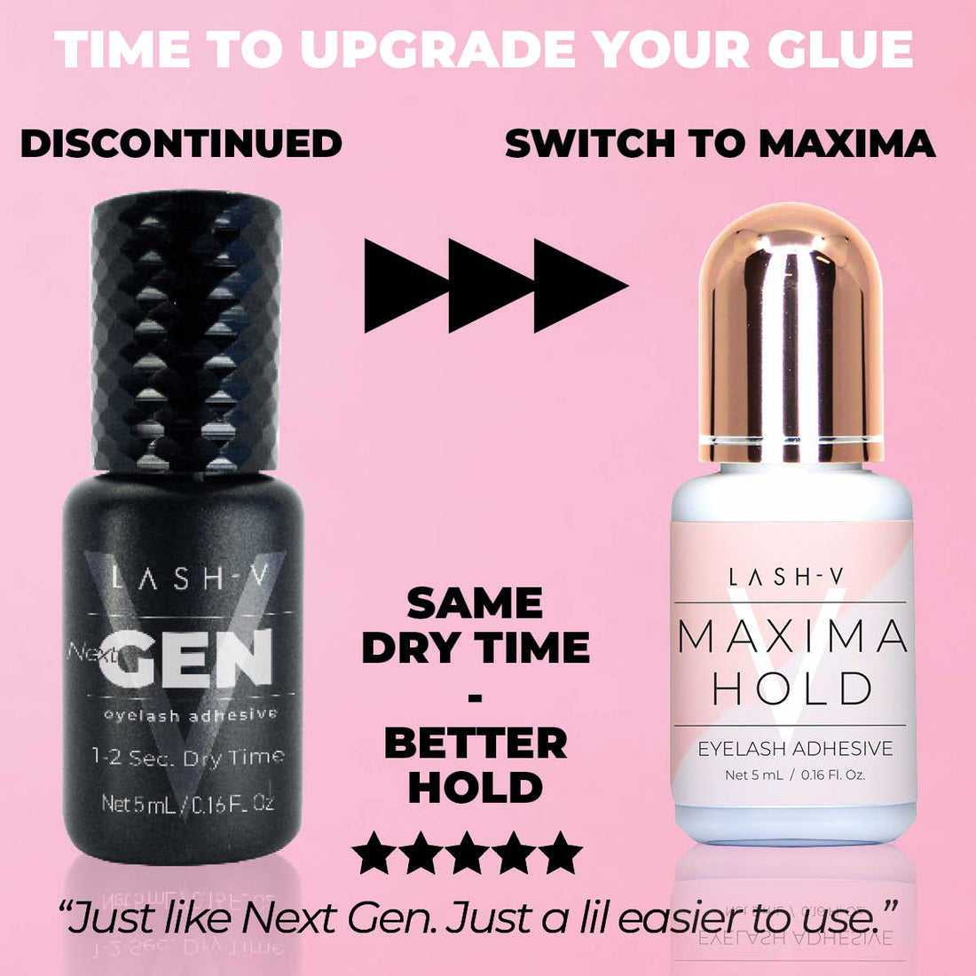 Next Gen Eyelash Adhesive - Best Lash Extensions Glue - Lash Supplies - One V Salon