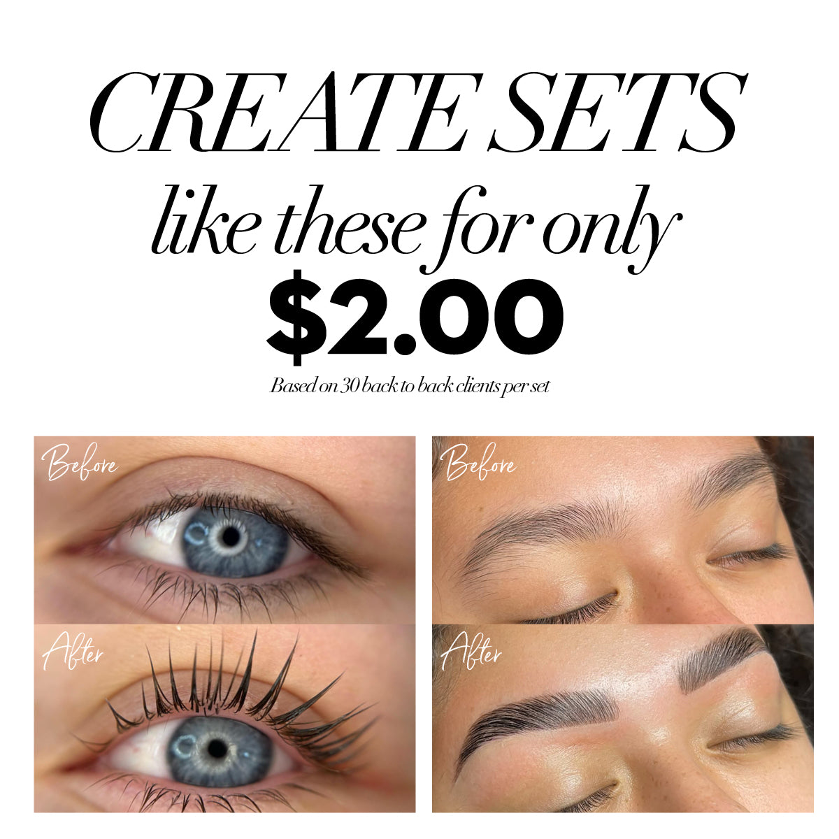 Lash Lift & Brow Lamination Solution – 30 Sachet Pack (Steps 1, 2 & 3) - One V Salon